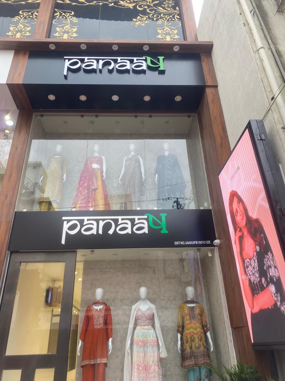 Panaash Store Exterior - Modern boutique storefront in Rajkot