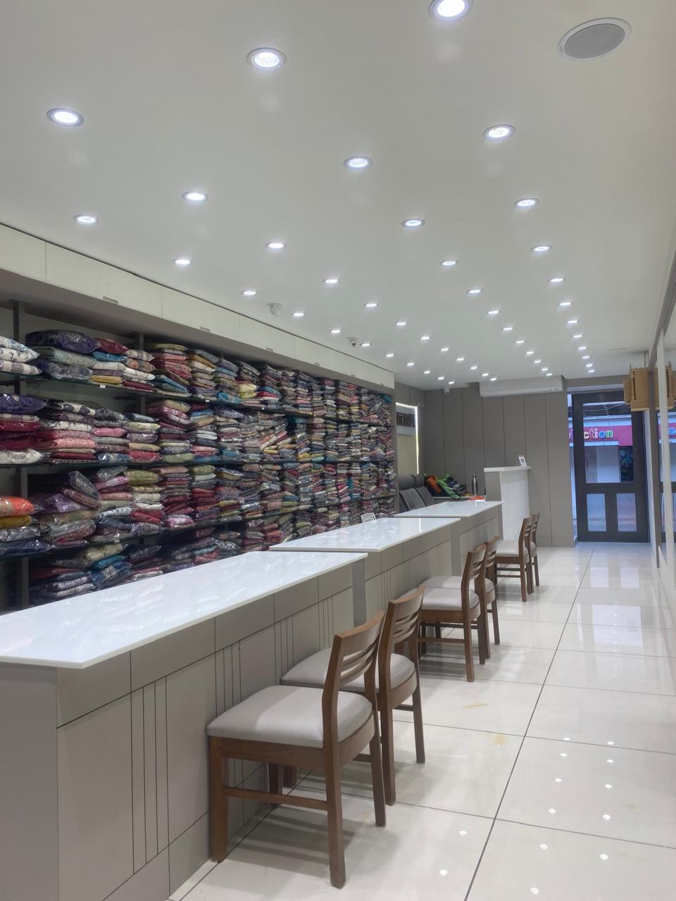 Panaash Interior - Extensive fabric collection and seating area